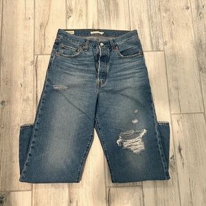 Levi’s ribcage straight anklet medium wash